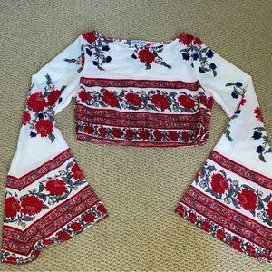 bell sleeve crop top